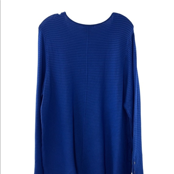 NWT Alfani Blue Scoop Neck Ribbed Top 3X - Picture 3 of 6